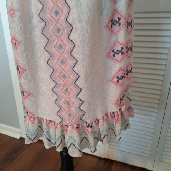 Stretchy boho pastel ruffle dress medium *C - Picture 6 of 6